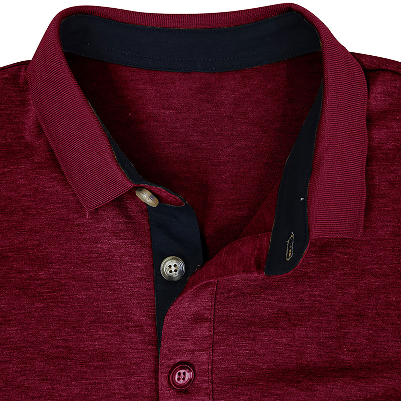 thumbnail image 5 of Camisa de manga larga con solapa de color liso para hombre, otoño/invierno: oversize a rayas, algodón, informal/formal, 5 of 5